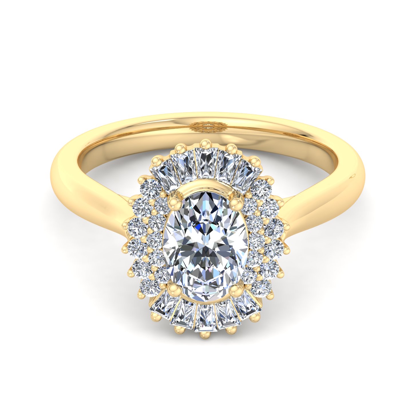 Aniyah Ballerina Style Halo Engagement Ring